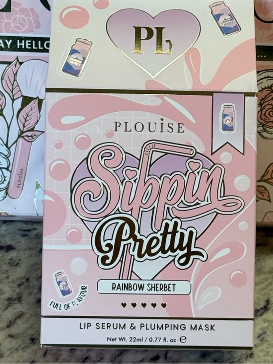 P. Louise Other - PL Sippin Pretty Rainbow Sherbet Lip Serum & Plumping Mask Set - Pink Packaging